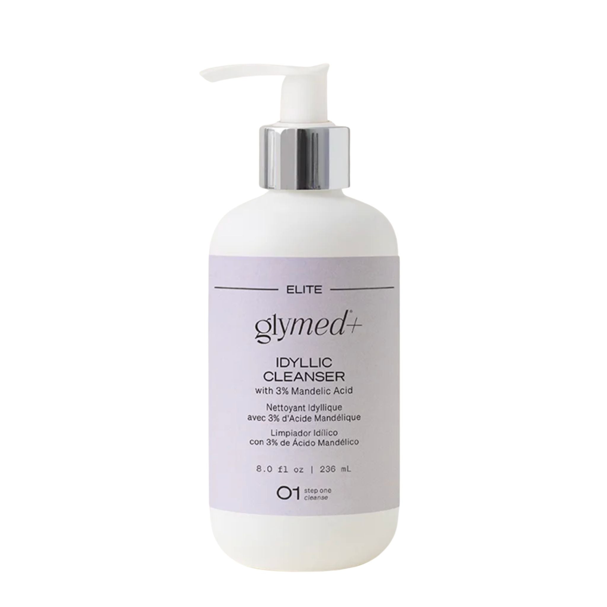 Glymed+ Idyllic Cleanser bottle on a white background