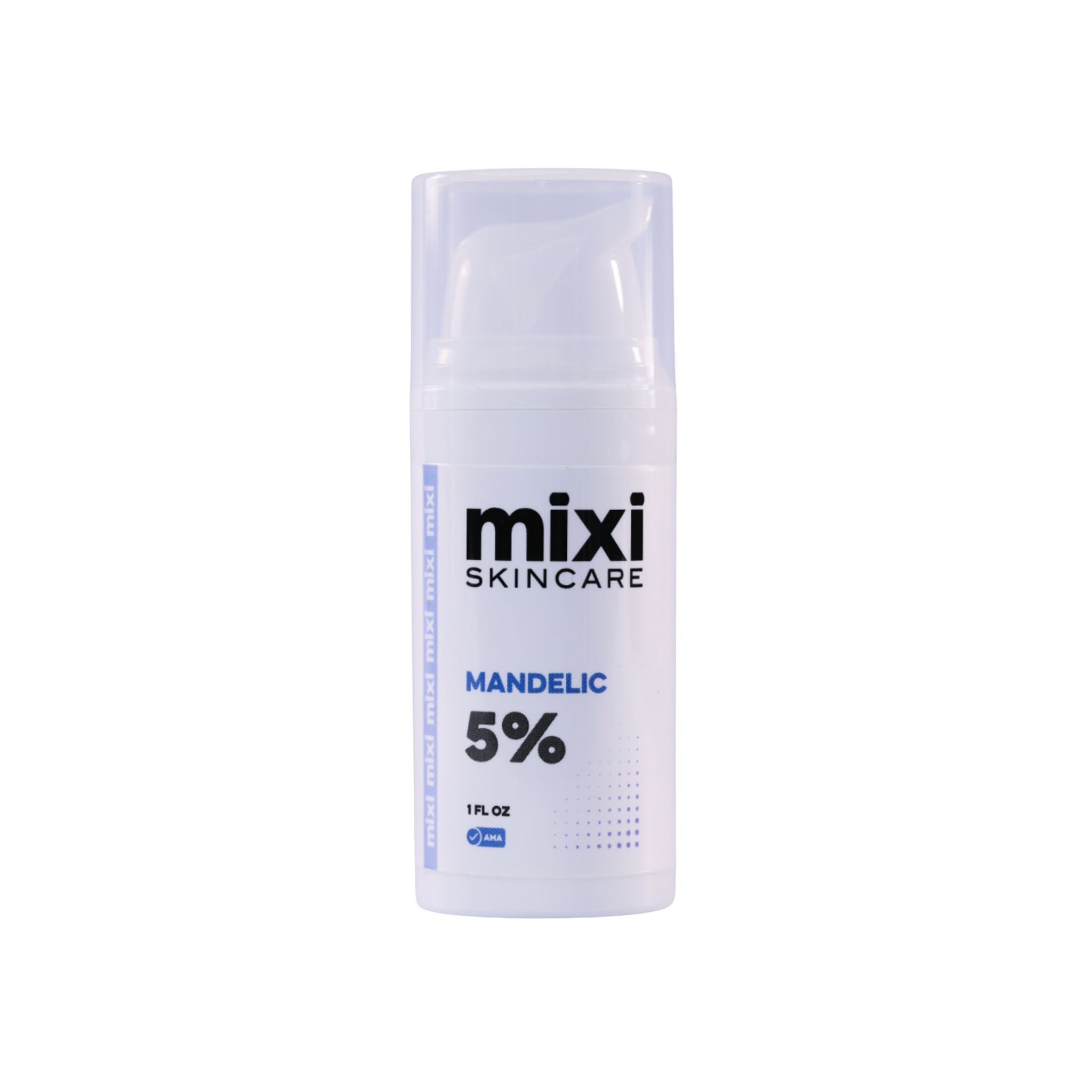 Skincare product with 'mixi skincare' branding on a white background