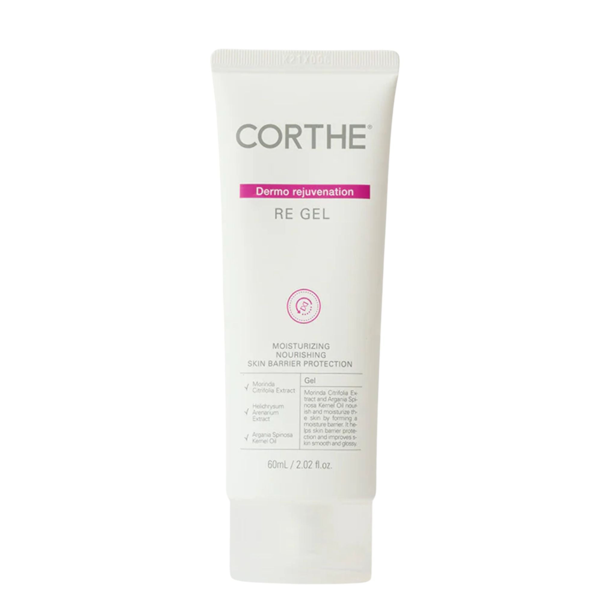 Tube of Corthe Re Gel on a white background